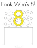 Look Who's 8 Coloring Page