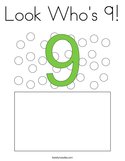 Look Who's 9 Coloring Page