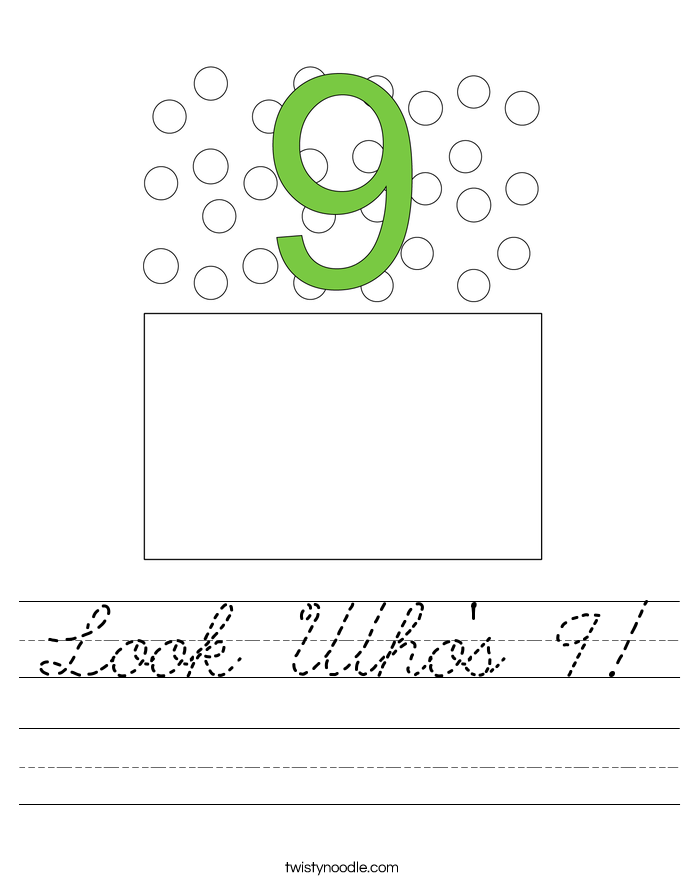 Look Who's 9! Worksheet