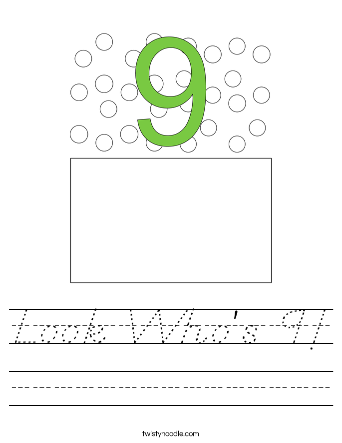 Look Who's 9! Worksheet