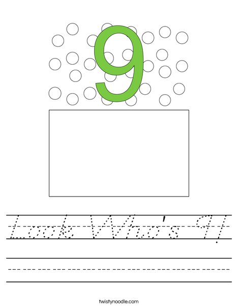 Look Who's 9! Worksheet