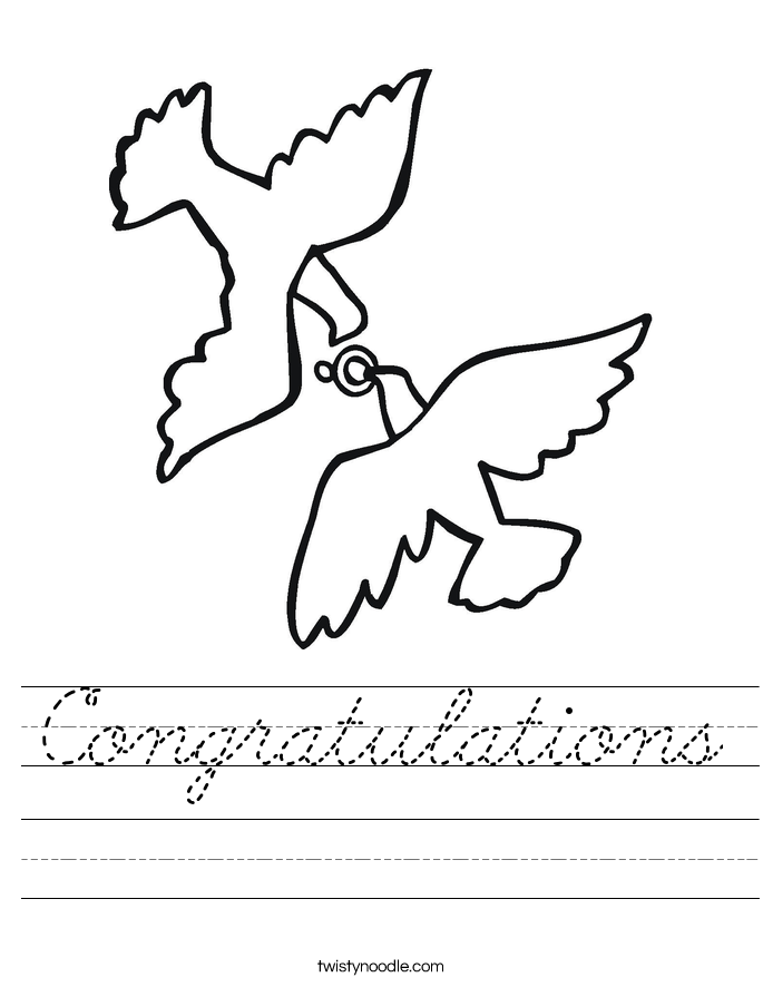 Congratulations Worksheet