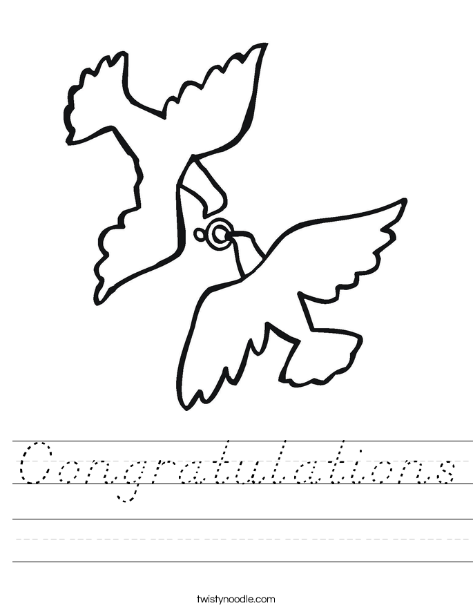 Congratulations Worksheet