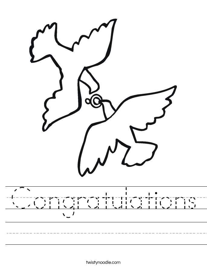 Congratulations Worksheet
