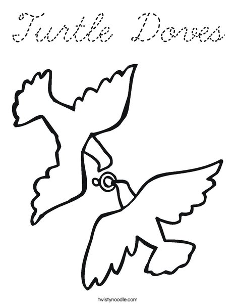 Love Birds and Ring Coloring Page