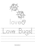 Love Bugs Handwriting Sheet