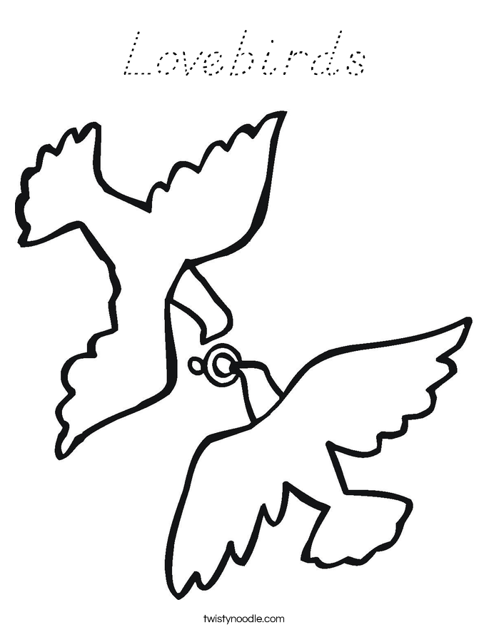 Lovebirds Coloring Page