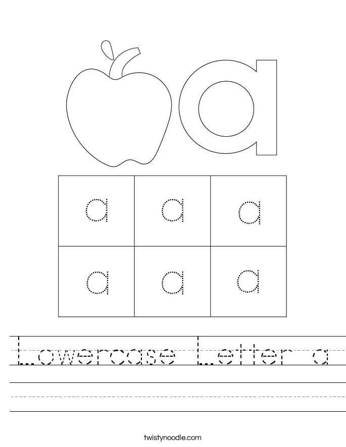 lowercase letter a worksheet twisty noodle