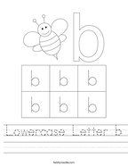 Lowercase Letter b Handwriting Sheet