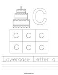 Lowercase Letter c Worksheet