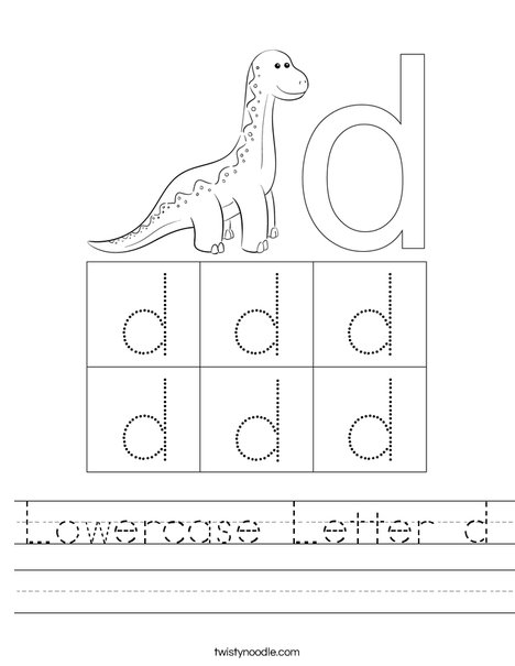 lowercase letter d worksheet twisty noodle