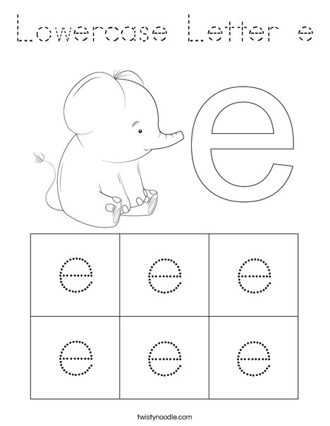 Lowercase Letter e Coloring Page