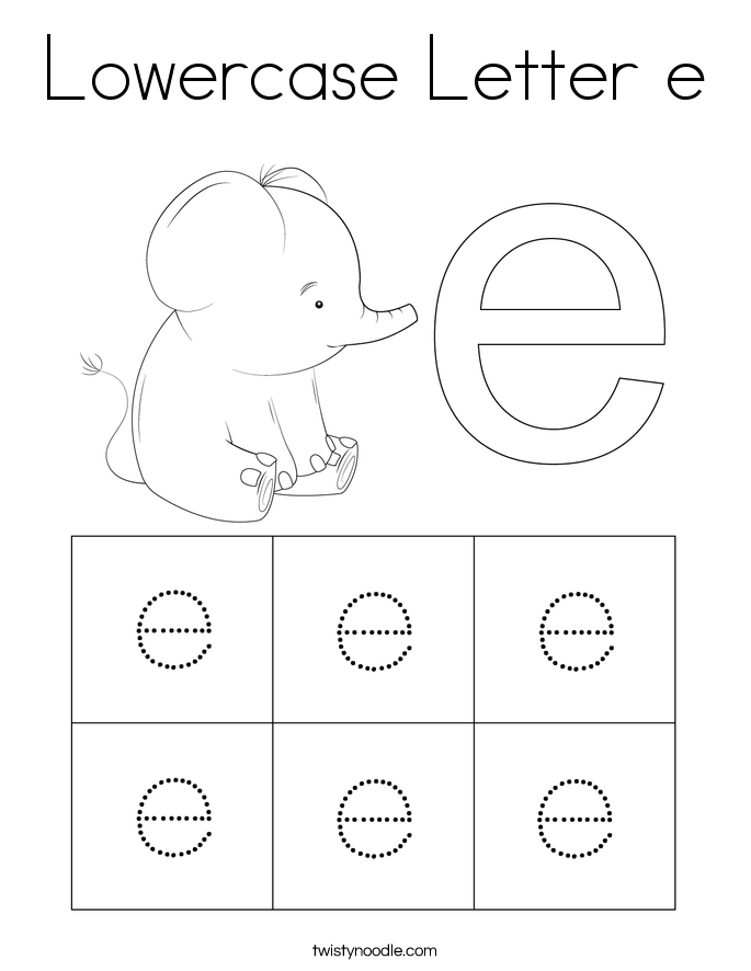 Lowercase Letter e Coloring Page