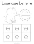 Lowercase Letter e Coloring Page