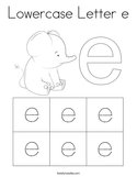 Lowercase Letter e Coloring Page