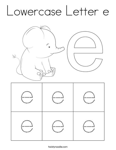 Lowercase Letter e Coloring Page