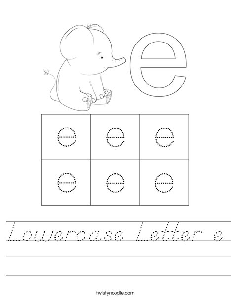 Lowercase Letter E Worksheet D Nealian Twisty Noodle