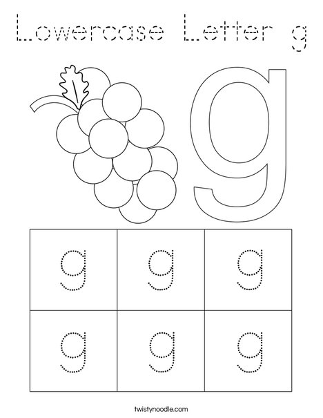 Lowercase Letter g Coloring Page