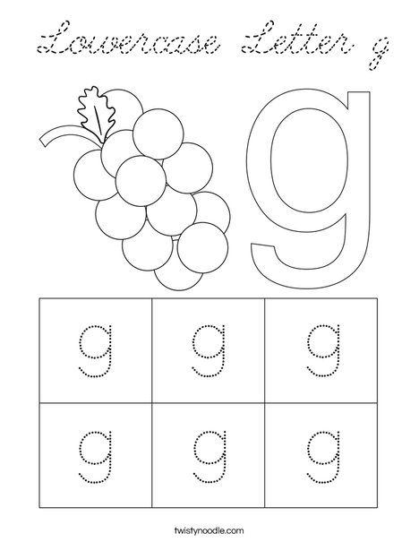 Lowercase Letter g Coloring Page