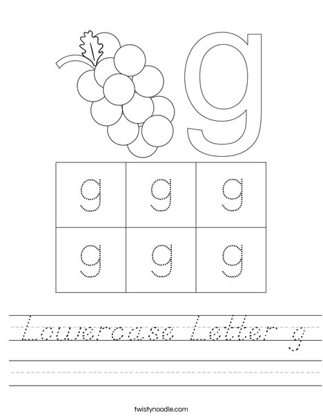 Lowercase Letter g Worksheet