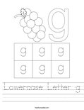 Lowercase Letter g Worksheet