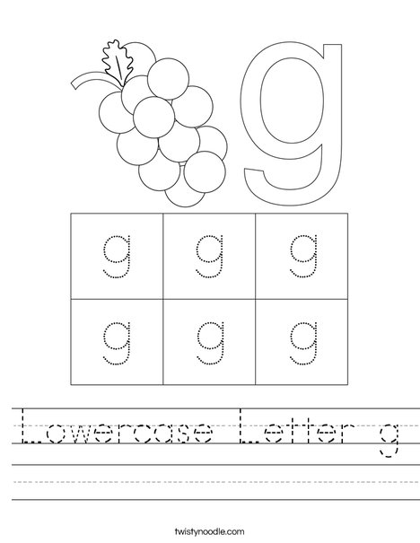Lowercase Letter g Worksheet