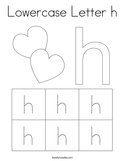 Lowercase Letter h Coloring Page