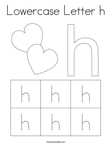lowercase letter h coloring page twisty noodle