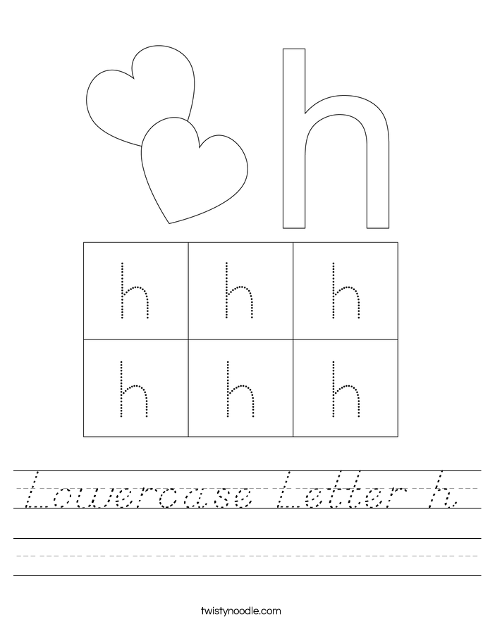 Lowercase Letter h Worksheet