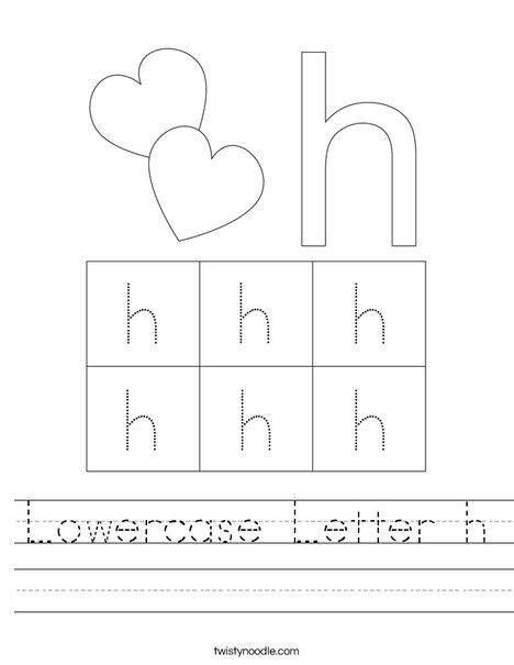 Lowercase Letter h Worksheet