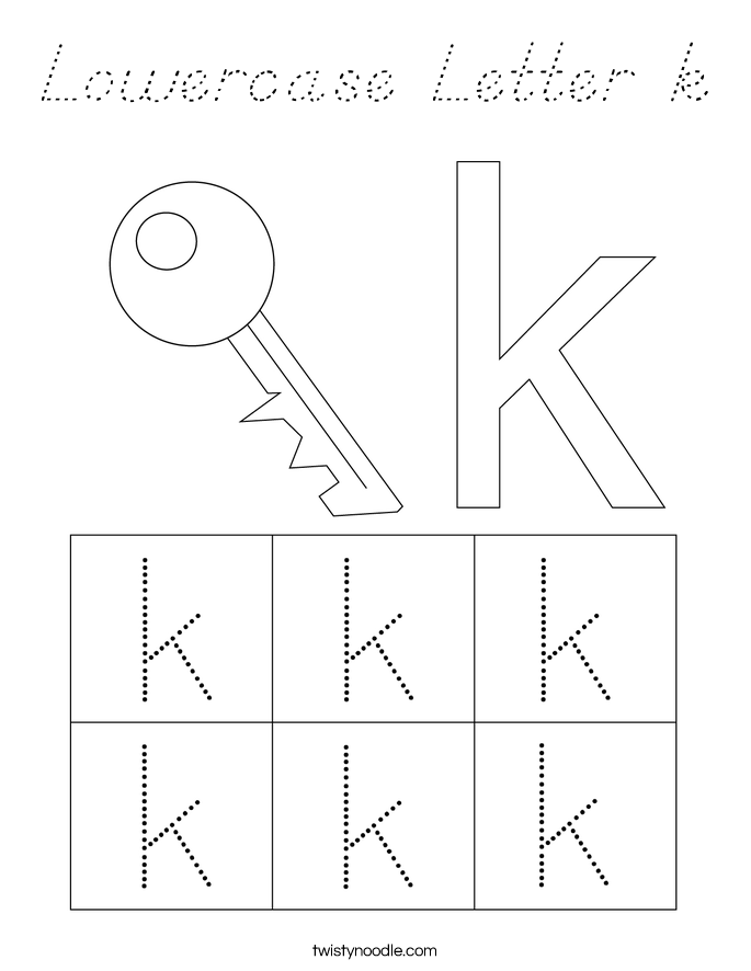 Lowercase Letter k Coloring Page