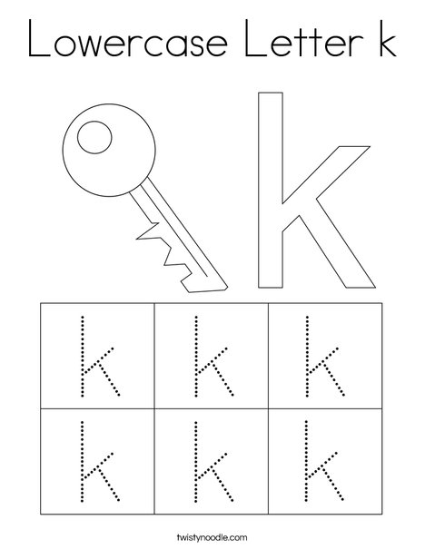 Lowercase Letter k Coloring Page