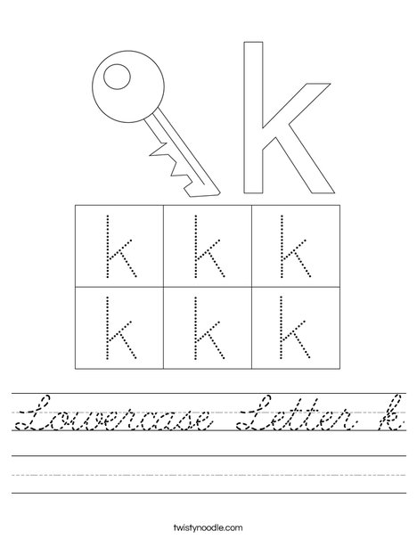 Lowercase Letter k Worksheet