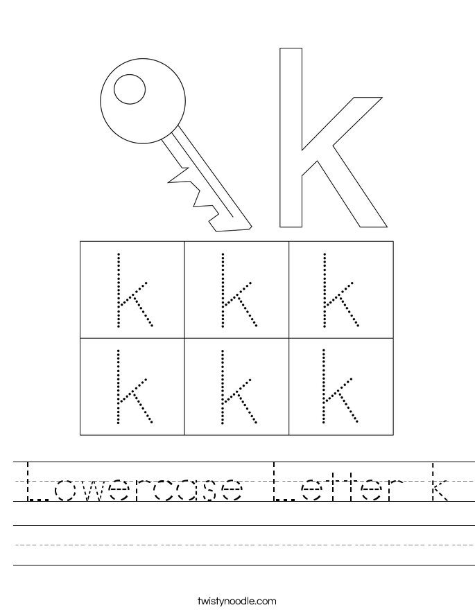 lowercase letter k worksheet twisty noodle
