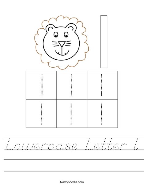 Lowercase letter l Worksheet