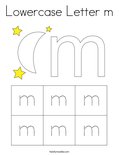 Lowercase Letter m Coloring Page