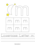 Lowercase Letter m Handwriting Sheet