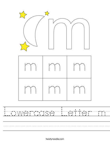 Lowercase Letter m Worksheet - Twisty Noodle