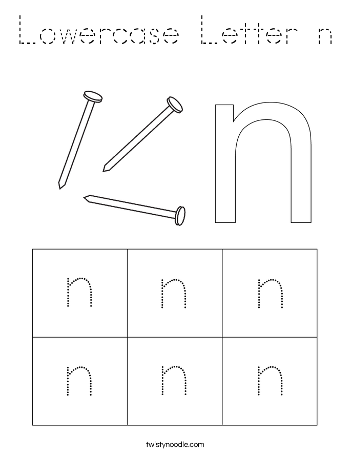 Lowercase Letter n Coloring Page