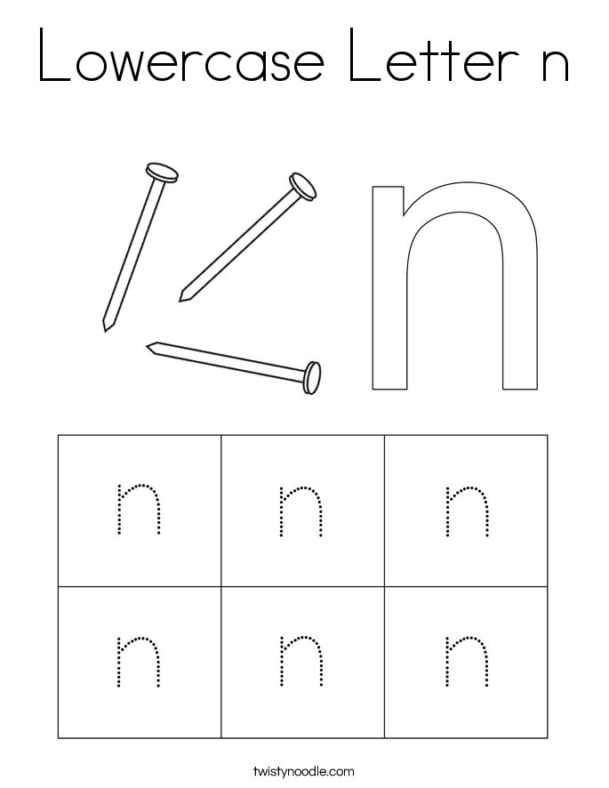 Download Lowercase Letter n Coloring Page - Twisty Noodle