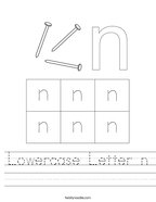 Lowercase Letter n Handwriting Sheet