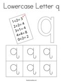 Lowercase Letter q Coloring Page