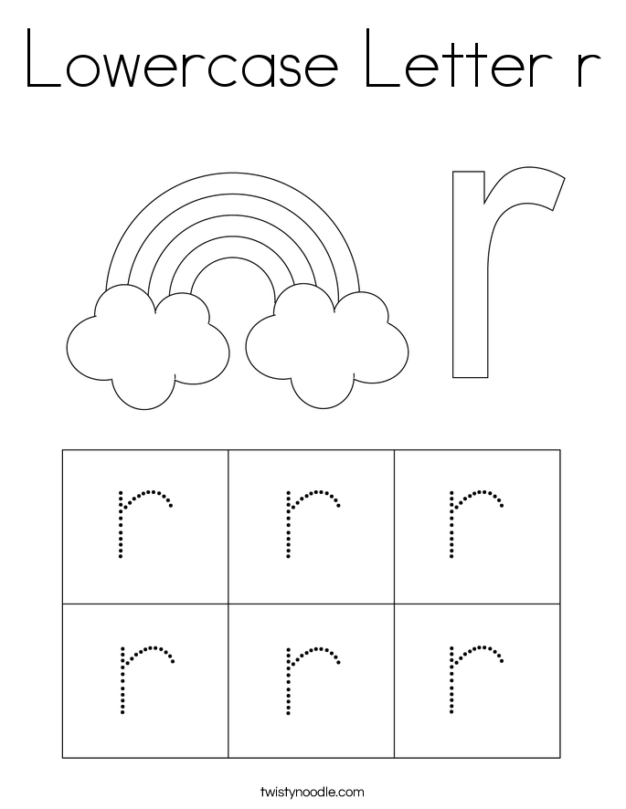 lowercase letter r coloring page twisty noodle