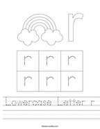 Lowercase Letter r Handwriting Sheet