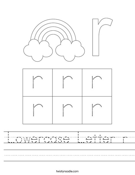 Lowercase Letter r Worksheet