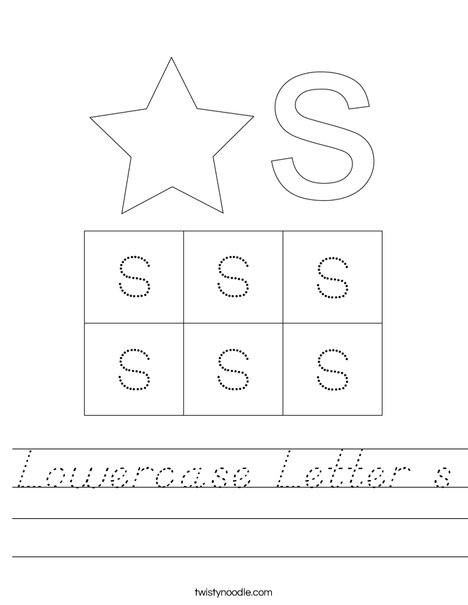 Lowercase Letter s Worksheet