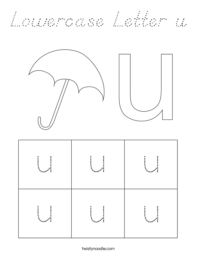 Lowercase Letter u Coloring Page