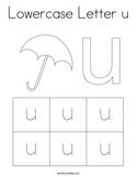 Lowercase Letter u Coloring Page