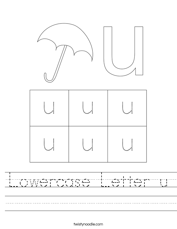 Lowercase Letter u Worksheet