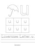 Lowercase Letter u Worksheet